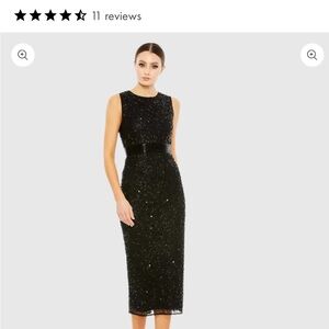 Mac Duggal Geometric Beaded Sleeveless Sheath Dress – Black | Style #93758